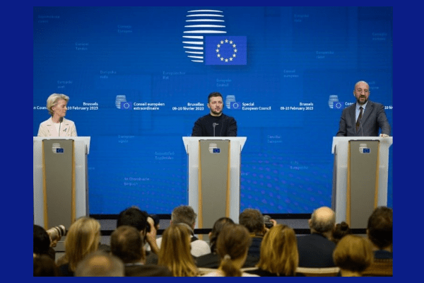 Präsident Selenskyj, der sich, als er Komiker war, darüber lustig machte, wie die Ukrainer in Brüssel bettelten, kam als Präsident nach Brüssel um zu betteln.