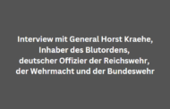 Interview mit General Horst Kraehe, Inhaber des Blutordens, deutscher Offizier der Reichswehr, der Wehrmacht und der Bundeswehr